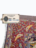 Masterpiece Persian Kashan Tree of Life Rug – Kork Wool & Silk Pictorial Design with Weaver Signature | Item 200 - Image 7