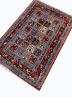 Fine Persian Bakhtiari Kresti Garden Design Rug – Premium Wool & Silk – Item 201 - Image 4