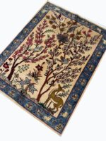 Fine Persian Pictorial Tree of Life & Wildlife Motif Rug – Hand-Knotted Oriental Carpet – Item 203 - Image 6
