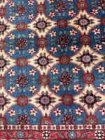 Fine Persian Isfahan All-Over Diamond Trellis Rug – Kork Wool & Silk Hand-Knotted Carpet – Item 205 - Image 7