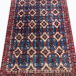 Fine Persian Isfahan All-Over Diamond Trellis Rug – Kork Wool & Silk Hand-Knotted Carpet – Item 205