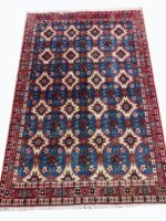 Fine Persian Isfahan All-Over Diamond Trellis Rug – Kork Wool & Silk Hand-Knotted Carpet – Item 205