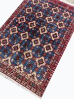 Fine Persian Isfahan All-Over Diamond Trellis Rug – Kork Wool & Silk Hand-Knotted Carpet – Item 205 - Image 4