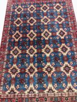 Fine Persian Isfahan All-Over Diamond Trellis Rug – Kork Wool & Silk Hand-Knotted Carpet – Item 205 - Image 2