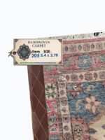 Fine Persian Isfahan All-Over Diamond Trellis Rug – Kork Wool & Silk Hand-Knotted Carpet – Item 205 - Image 8