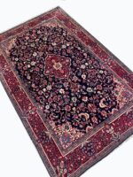 Masterpiece Fine Persian Kashan Rug – Premium Kork Wool Royal Blue Hand-Knotted Carpet – Item 210 - Image 5