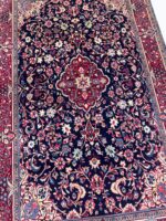 Masterpiece Fine Persian Kashan Rug – Premium Kork Wool Royal Blue Hand-Knotted Carpet – Item 210 - Image 4