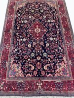 Masterpiece Fine Persian Kashan Rug – Premium Kork Wool Royal Blue Hand-Knotted Carpet – Item 210 - Image 2