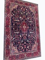 Masterpiece Fine Persian Kashan Rug – Premium Kork Wool Royal Blue Hand-Knotted Carpet – Item 210 - Image 3