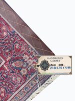 Masterpiece Fine Persian Kashan Rug – Premium Kork Wool Royal Blue Hand-Knotted Carpet – Item 210 - Image 7