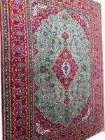Rare Green Field Hand-Knotted Persian Kashan Rug – Premium Kork Wool Luxury Carpet – Item 160 - Image 6