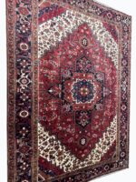 Authentic Hand-Knotted Tribal Heriz Oriental Carpet – Premium Persian Wool Rug – Item 214 - Image 7
