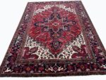 Authentic Hand-Knotted Tribal Heriz Oriental Carpet – Geometric Persian Wool Rug – Item 215