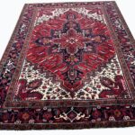 Authentic Hand-Knotted Tribal Heriz Oriental Carpet – Geometric Persian Wool Rug – Item 215