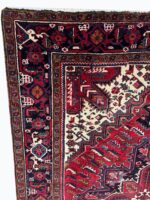 Authentic Hand-Knotted Tribal Heriz Oriental Carpet – Geometric Persian Wool Rug – Item 215 - Image 4
