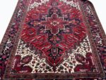 Authentic Hand-Knotted Tribal Heriz Oriental Carpet – Geometric Persian Wool Rug – Item 215 - Image 2