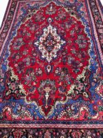 Rare Handwoven Bibikabad (Bibikbaf) Tribal Medallion Carpet – Authentic Persian Wool Rug – Item 223 - Image 2