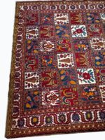 Vintage Persian Bakhtiari Khesti Garden & Animal Carpet – Authentic Hand-Knotted Wool Rug – Item 230 - Image 7