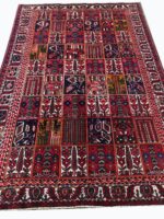 Vintage Persian Bakhtiari Khesti All-Over Box Design Carpet – Authentic Hand-Knotted Wool Rug – Item 231