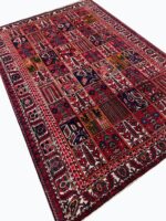 Vintage Persian Bakhtiari Khesti All-Over Box Design Carpet – Authentic Hand-Knotted Wool Rug – Item 231 - Image 6