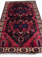 Vintage Persian Tribal Geometric Medallion Carpet – Authentic Hand-Knotted Wool Rug – Item 232