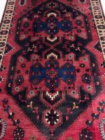 Vintage Persian Tribal Geometric Medallion Carpet – Authentic Hand-Knotted Wool Rug – Item 232 - Image 8