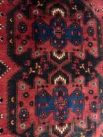 Vintage Persian Tribal Geometric Medallion Carpet – Authentic Hand-Knotted Wool Rug – Item 232 - Image 5
