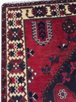 Vintage Persian Tribal Geometric Medallion Carpet – Authentic Hand-Knotted Wool Rug – Item 232 - Image 4