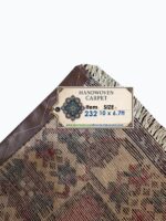 Vintage Persian Tribal Geometric Medallion Carpet – Authentic Hand-Knotted Wool Rug – Item 232 - Image 9