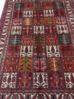 Vintage Persian Bakhtiari Khesti Garden Panel Carpet – Authentic Hand-Knotted Wool Rug – Item 233 - Image 8