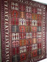 Vintage Persian Bakhtiari Khesti Garden Panel Carpet – Authentic Hand-Knotted Wool Rug – Item 233 - Image 4