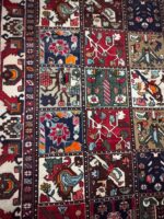 Vintage Persian Bakhtiari Khesti Garden Rug – Authentic Hand-Knotted Tribal Wool Carpet – Item 234 - Image 7