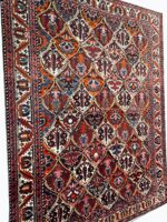 Palatial Vintage Handwoven Persian Bakhtiari Ogival Lattice Rug – Authentic Wool Oriental Carpet | Item No. 237 - Image 10