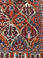 Palatial Vintage Handwoven Persian Bakhtiari Ogival Lattice Rug – Authentic Wool Oriental Carpet | Item No. 237 - Image 8