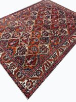 Palatial Vintage Handwoven Persian Bakhtiari Ogival Lattice Rug – Authentic Wool Oriental Carpet | Item No. 237 - Image 4