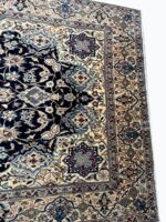 Royal Handwoven Persian Nain Wool & Silk Carpet – Luxury Medallion Rug | Item No. 243 - Image 7