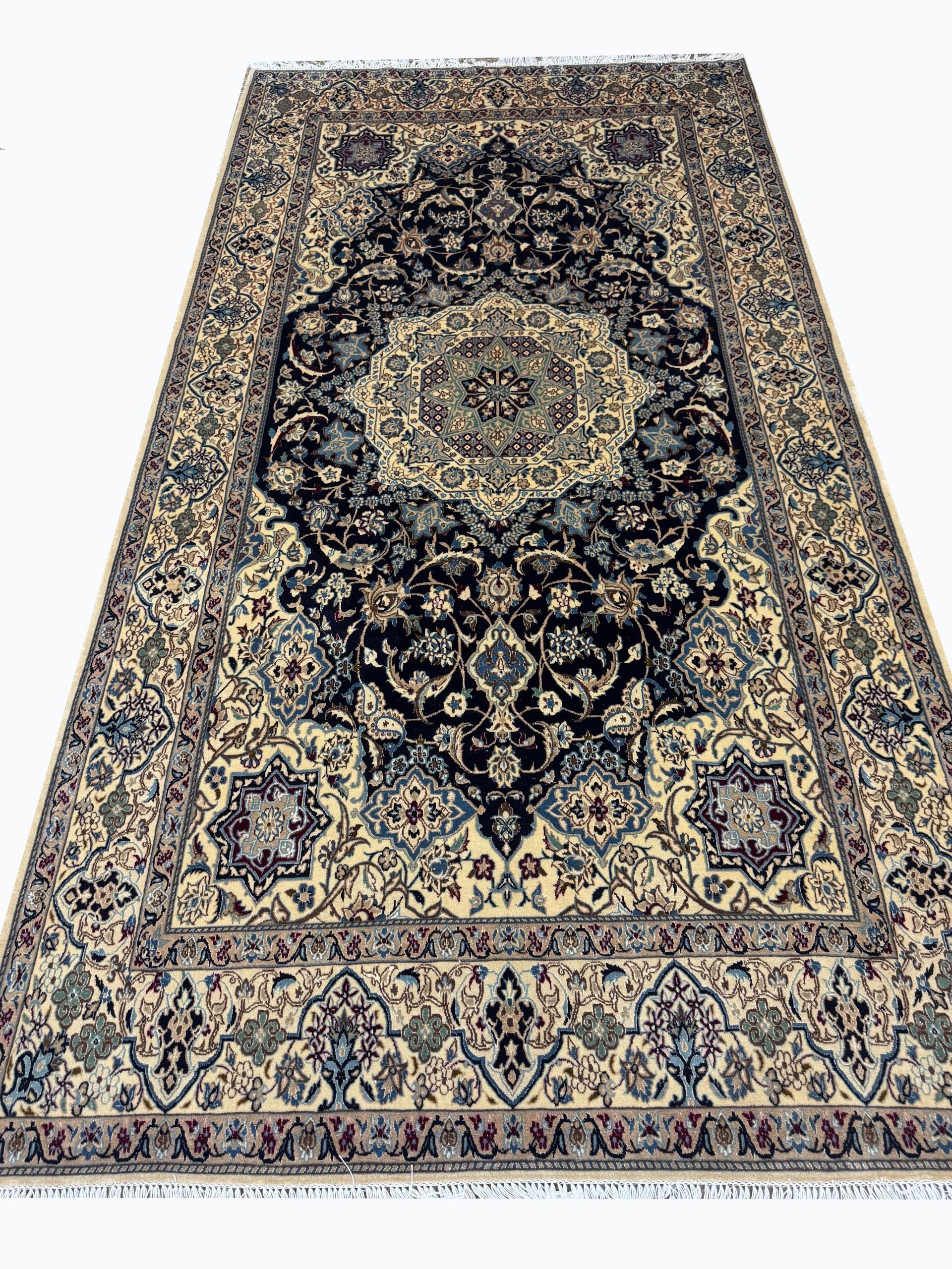 WhatsApp Image 2026-07-23 at 7.22.05 PM Royal Handwoven Persian Nain Wool & Silk Carpet – Luxury Medallion Rug | Item No. 243 - Image 1