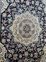 Royal Handwoven Persian Nain Wool & Silk Carpet – Luxury Medallion Rug | Item No. 243 - Image 6