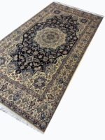 Royal Handwoven Persian Nain Wool & Silk Carpet – Luxury Medallion Rug | Item No. 243 - Image 4