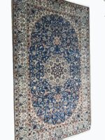 Royal Nain Wool & Silk Masterpiece Carpet – Handwoven Persian Medallion Rug | Item No. 250 - Image 6
