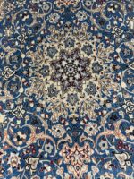 Royal Nain Wool & Silk Masterpiece Carpet – Handwoven Persian Medallion Rug | Item No. 250 - Image 4