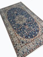 Royal Nain Wool & Silk Masterpiece Carpet – Handwoven Persian Medallion Rug | Item No. 250 - Image 3