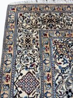 Royal Signed Nain Wool & Silk Masterpiece Carpet – Handwoven Persian Medallion Rug | Item No. 252 - Image 8