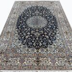 Royal Signed Nain Wool & Silk Masterpiece Carpet – Handwoven Persian Medallion Rug | Item No. 252