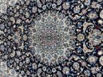 Royal Signed Nain Wool & Silk Masterpiece Carpet – Handwoven Persian Medallion Rug | Item No. 252 - Image 7