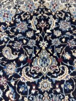 Royal Signed Nain Wool & Silk Masterpiece Carpet – Handwoven Persian Medallion Rug | Item No. 252 - Image 5