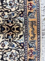 Royal Signed Nain Wool & Silk Masterpiece Carpet – Handwoven Persian Medallion Rug | Item No. 252 - Image 6