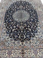 Royal Signed Nain Wool & Silk Masterpiece Carpet – Handwoven Persian Medallion Rug | Item No. 252 - Image 2