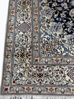Royal Signed Nain Wool & Silk Masterpiece Carpet – Handwoven Persian Medallion Rug | Item No. 252 - Image 3