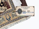 Royal Signed Nain Wool & Silk Masterpiece Carpet – Handwoven Persian Medallion Rug | Item No. 252 - Image 9